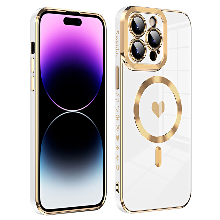 iPhone 11 Pro | Hochglanz/Gold MagSafe/Magnet Herz Hülle/Case HUELLENOUTLET.de