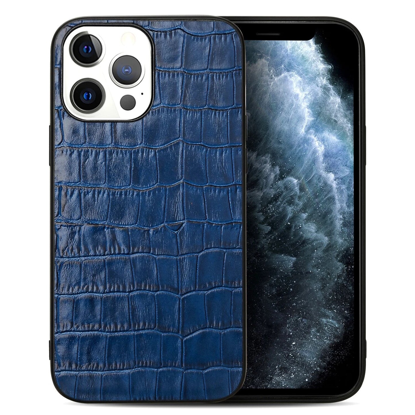 iPhone 12 Pro | Krokodil-Leder Optik Hülle/Case HUELLENOUTLET.de