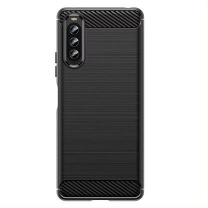 Sony Xperia 10 III | Edle Carbon Optik Akzente Soft Hülle/Case HUELLENOUTLET.de