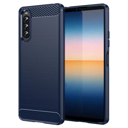 Sony Xperia 10 III | Edle Carbon Optik Akzente Soft Hülle/Case HUELLENOUTLET.de