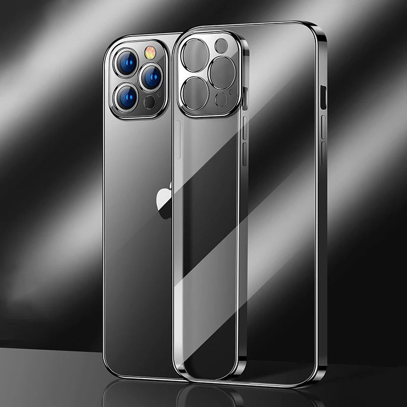 iPhone 14 Pro | Transparent/Chrom Silikon Hülle/Case HUELLENOUTLET.de