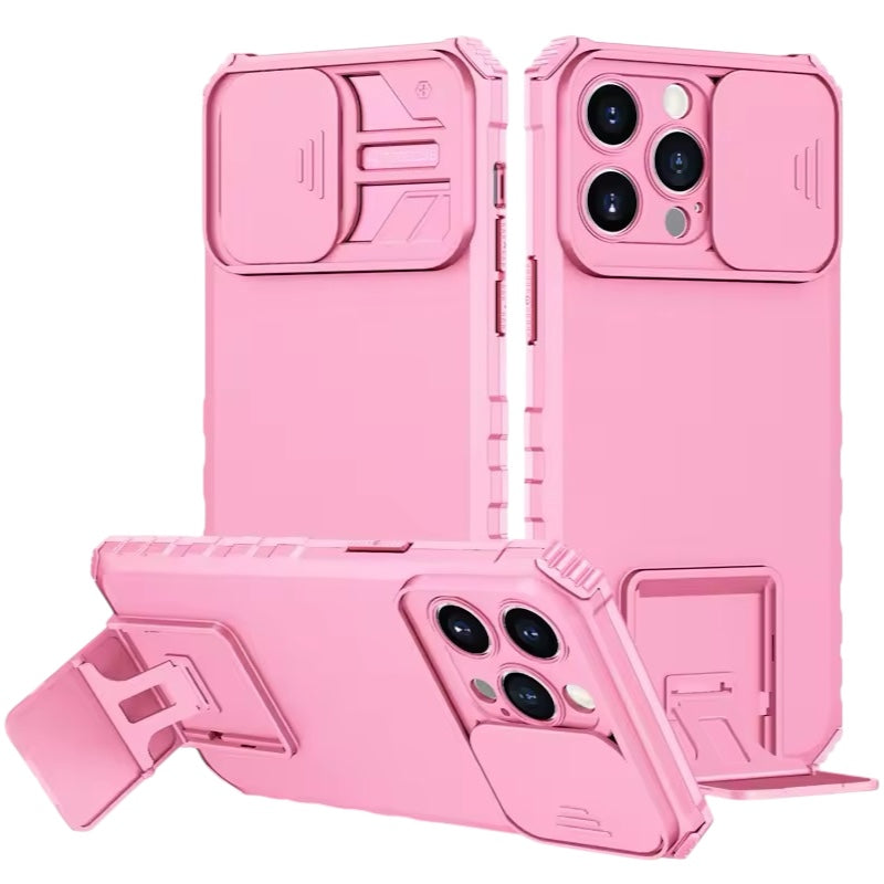 iPhone 16 Pro | Stoßfeste Silikon Kamera Schutz Hülle/Case inkl. Ständer/Auflage HUELLENOUTLET.de