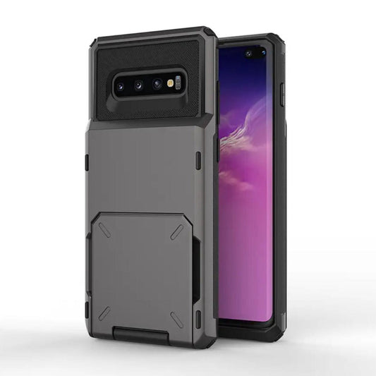 Samsung Galaxy S10 | Stoßfeste Plastik/Kartenfach Hülle/Case HUELLENOUTLET.de