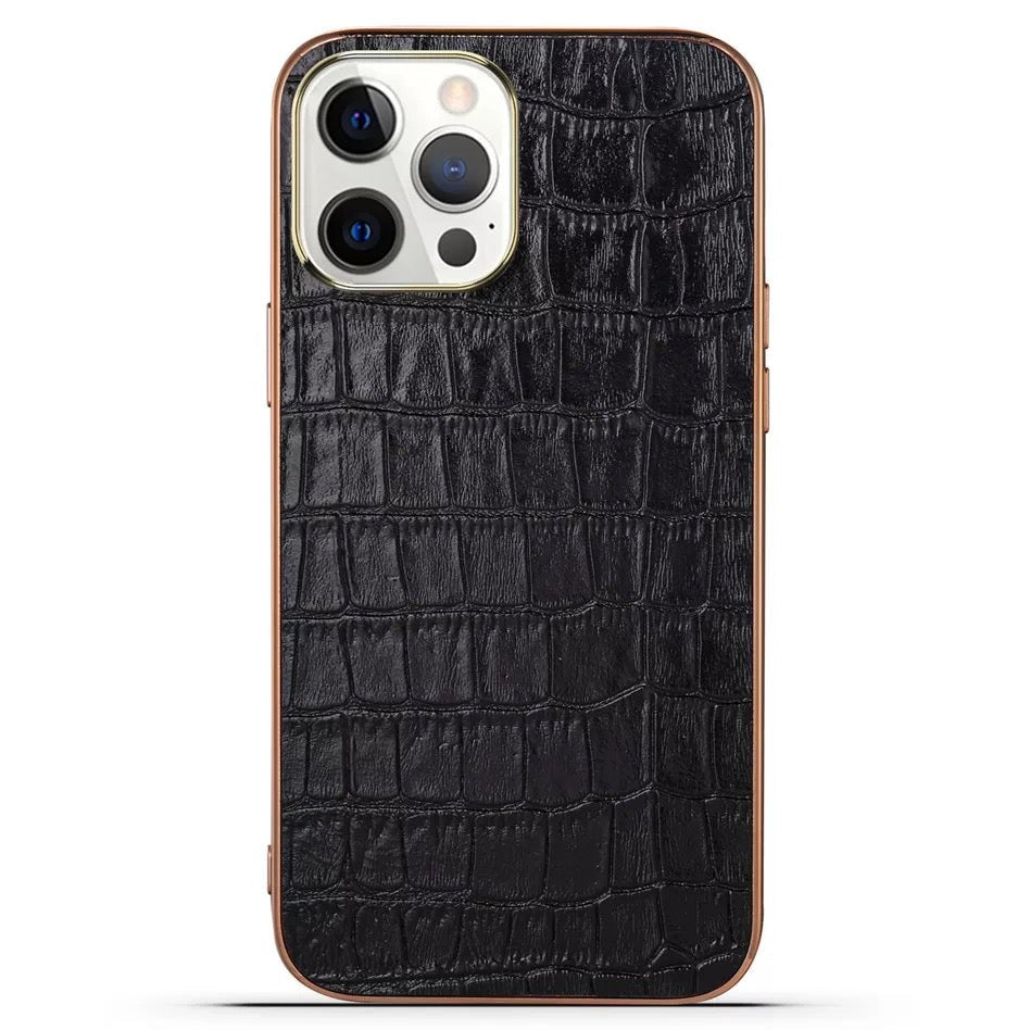 iPhone 11 Pro | Krokodil-Leder Optik Hülle/Case HUELLENOUTLET.de