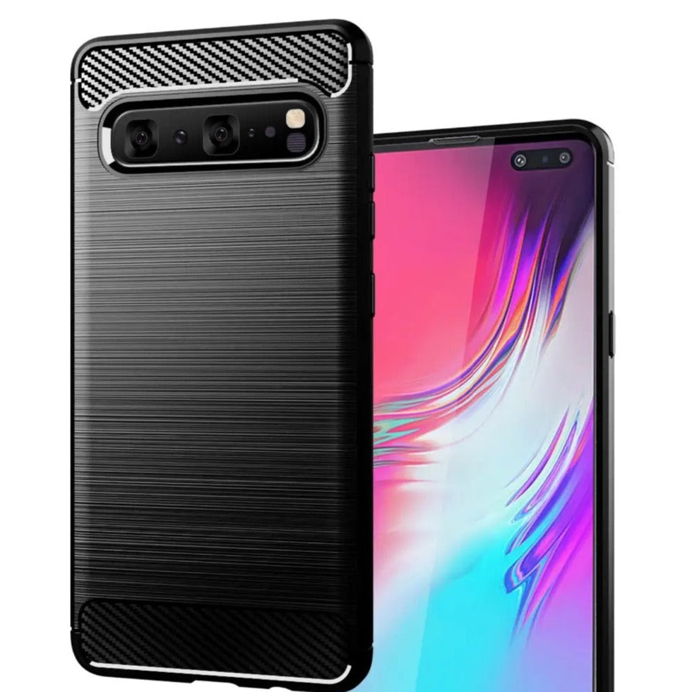 Samsung Galaxy S10 | Edle Carbon Akzente Soft Hülle/Case HUELLENOUTLET.de