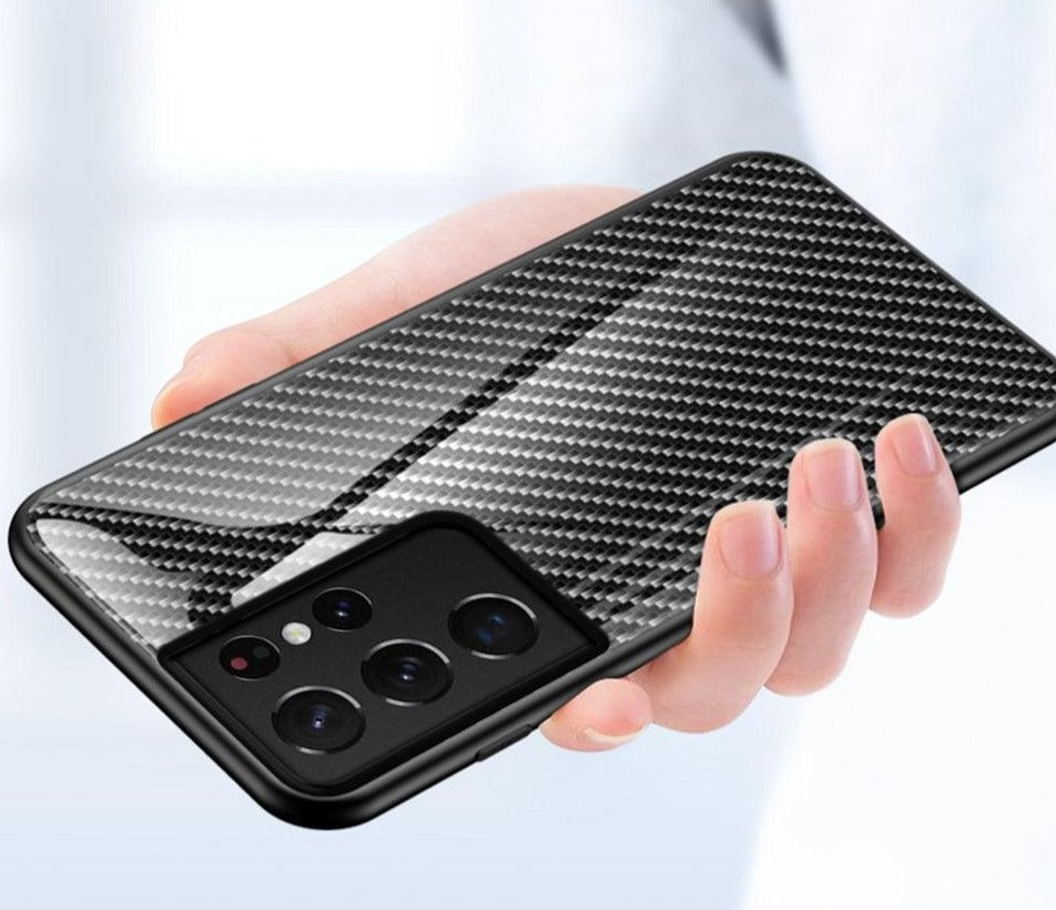 Samsung Galaxy S23 Plus | Carbon Panzerglas Hülle/Case HUELLENOUTLET.de